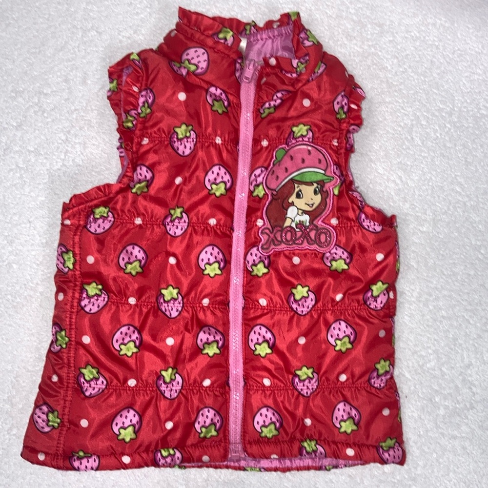 Strawberry shortcake zip puffer vest 4t